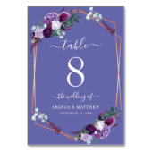 パープルフローラ植物性バラ金ゴールドフレ結婚ーム テーブルナンバー (裏面)