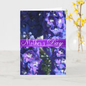 パープルフローラ母の日のグリーティングカード カード (黄色い花)