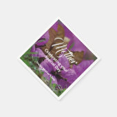 パープルフローラ母の日の誕生日パーティー紙 スタンダードカクテルナプキン (角)