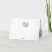 パープルフローラ水彩エレガント誕生日 カード (裏面)