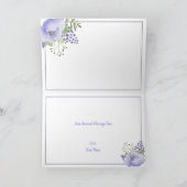 パープルフローラ水彩エレガント誕生日 カード (内部)