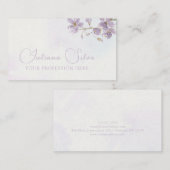 パープルフローラ水彩スタイル 名刺 (正面/裏面)