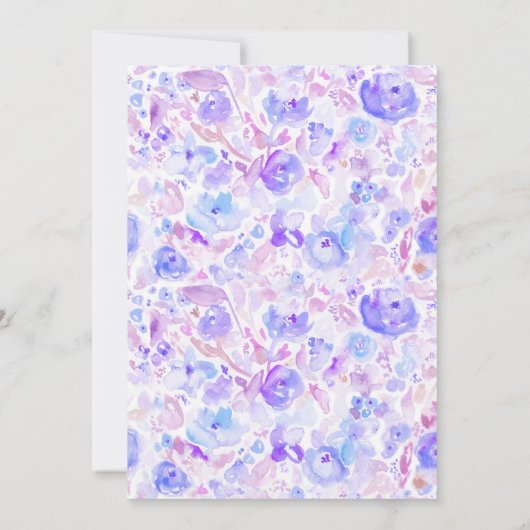 パープルフローラ水彩卒業パーティー 招待状 (裏面)