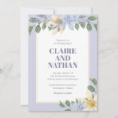パープルフローラ水彩招待状 招待状 (正面)