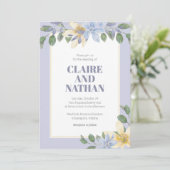パープルフローラ水彩招待状 招待状 (スタンド正面)