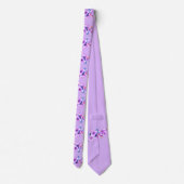 パープルフローラ水彩新郎結婚の ネクタイ (裏面)