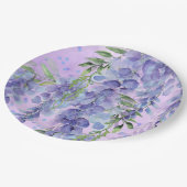 パープルフローラ水彩紙プレート ペーパープレート (アングル)