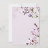 パープルフローラ水彩結婚式招待状 招待状 (裏面)