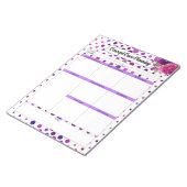 パープルフローラ水玉模様_コンセプトプラ気にング ノートパッド (アングル)