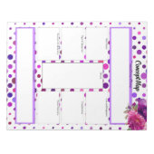 パープルフローラ水玉模様_コンセプトマップ ノートパッド (正面)