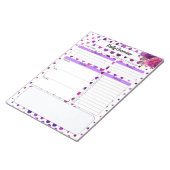 パープルフローラ水玉模様_日刊概要 ノートパッド (アングル)