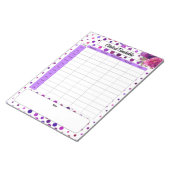 パープルフローラ水玉模様_臨床日程 ノートパッド (アングル)