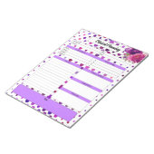 パープルフローラ水玉模様_臨床計画 ノートパッド (アングル)