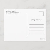 パープルフローラ看護学校卒業招待状 ポストカード (裏面)