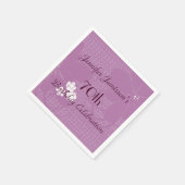 パープルフローラ紙ナプキンス70thバースデーパーティー スタンダードカクテルナプキン (角)