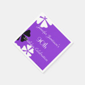 パープルフローラ紙ナプキンス90thバースデーパーティー スタンダードカクテルナプキン (角)