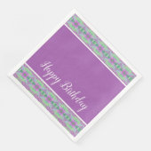 パープルフローラ紙ラージディナーナプキン (コーナー)