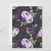 パープルフローラ素朴ブライダルシャワー招待 招待状 (裏面)