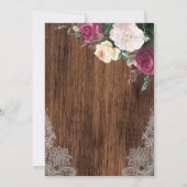 パープルフローラ素朴ブライダルシャワー招待 招待状 (裏面)