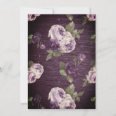 パープルフローラ素朴ベビーシャワー招待状 招待状 (裏面)