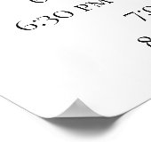 パープルフローラ結婚の式詳細歓迎 ポスター (角)