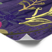 パープルフローラ結婚の歓迎 ポスター (角)