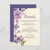 パープルフローラ結婚の詳細エンクロージャカード エンクロージャーカード (正面/裏面)