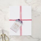 パープルフローラ結婚シャンパン金ゴールドの愛感謝してい&0 ギフトタグ (より糸付き)