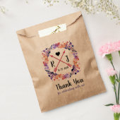 パープルフローラ結婚ズモノグラムリースデザイン フェイバーバッグ (封をした状態)