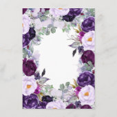 パープルフローラ結婚ズ情報ゲストカード エンクロージャーカード (裏面)
