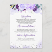 パープルフローラ結婚ズ情報ゲスト エンクロージャーカード (正面)