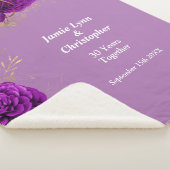 パープルフローラ結婚ズ記念日シェルパブランケット シェルパブランケット (3/4)