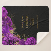 パープルフローラ結婚ズ記念日シェルパブランケット シェルパブランケット (正面(横))