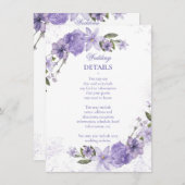 パープルフローラ結婚ズ エンクロージャーカード (正面/裏面)