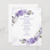 パープルフローラ結婚ズ エンクロージャーカード (正面/裏面)