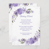 パープルフローラ結婚ズ エンクロージャーカード (正面/裏面)