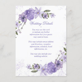 パープルフローラ結婚ズ エンクロージャーカード