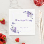 パープルフローラ結婚ズ スタンダードランチョンナプキン (インサイチュ)