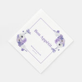 パープルフローラ結婚ズ スタンダードランチョンナプキン (角)