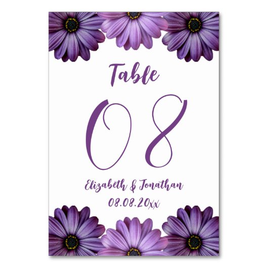 パープルフローラ結婚ズ テーブルナンバー (正面)