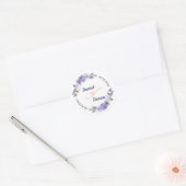 パープルフローラ結婚ズ ラウンドシール (封筒)