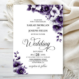 パープルフローラ結婚ズ 招待状