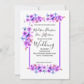 パープルフローラ結婚ズ 招待状 (正面)