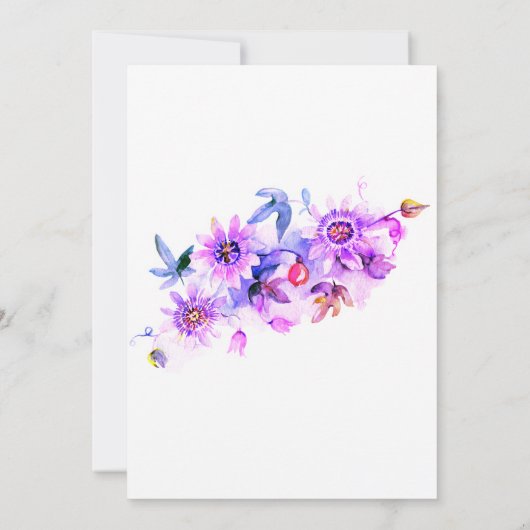 パープルフローラ結婚ズ 招待状 (裏面)