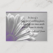 パープルフローラ結婚ハイライトのチャリティー エンクロージャーカード (正面)