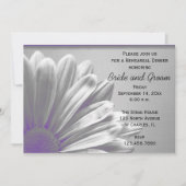 パープルフローラ結婚ハイライトのリハーサルディナー 招待状 (正面)