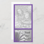 パープルフローラ結婚ハイライト サンキューカード (正面/裏面)