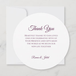 パープルフローラ結婚リングや輪サンキューカード サンキューカード