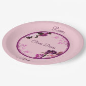 パープルフローラ結婚リングや輪紙プレート ペーパープレート (アングル)