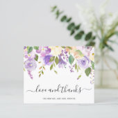 パープルフローラ結婚予算サンキューカード (スタンド正面)